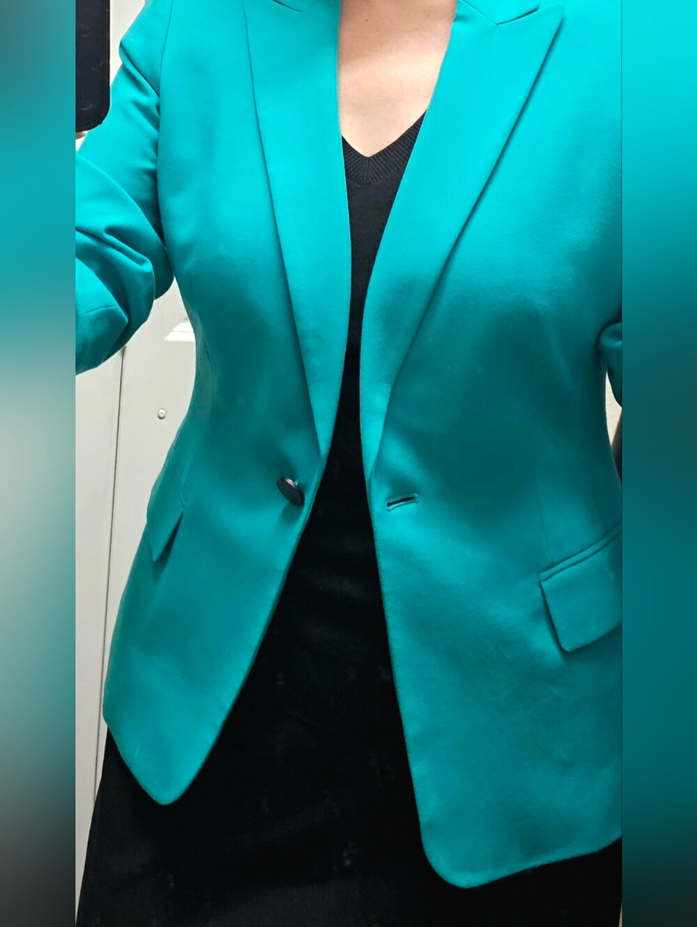 Calvin Klein Teal Single-Button Blazer